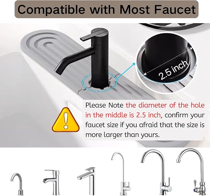 Diatomite Faucet Mat for Kitchen Sink