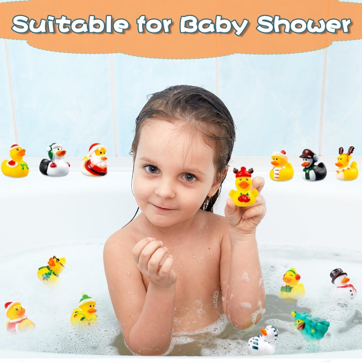 2025 Advent Calendar Christmas Ducks - 24pcs Rubber Duck Advent Calendar 24 Days of Christmas Countdown Toys for Xmas Party Favors Kids Toddlers