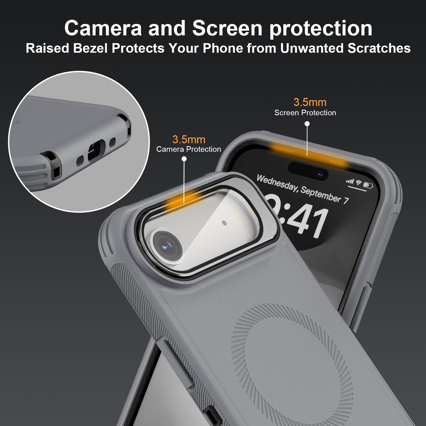 for iPhone 17 Air Case with Stand & Built-in Camera Cover Birthday Gifts for Women, MagSafe Compatible, Heavy-Duty Shockproof Protection, Magnetic & Rugged Phone Cover for iPhone 17 Air 6.5''