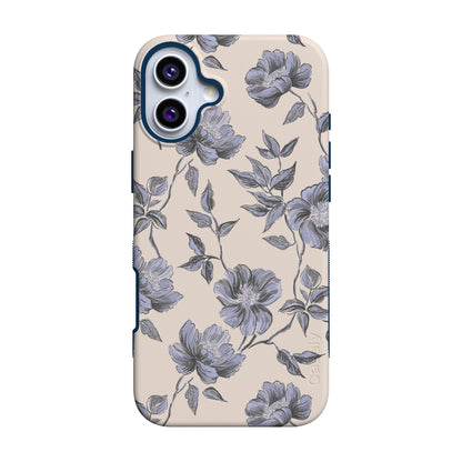 Casely iPhone 16 Case | Nantucket Cottage | Blue Hydrangea | Compatible with MagSafe | Bold Protective Design