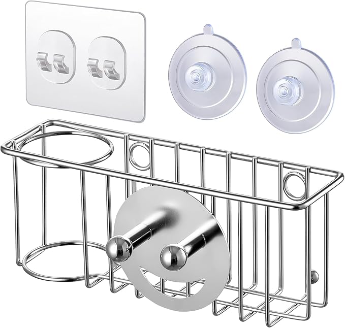 3-IN-1 Multiuse Sponge Holder for Kitchen Sink, Sponge Caddy for Scrub