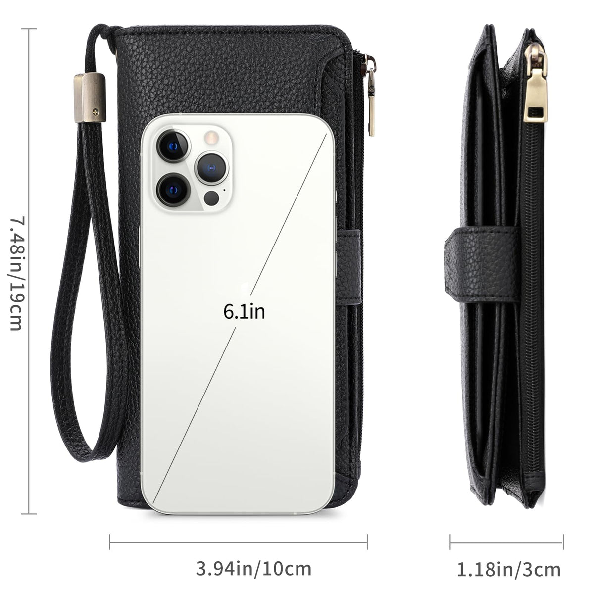 GAEKEAO Women Wallet RFID Blocking Leather Bifold Compact Card Holder Ladies Travel Wallet Purse, Large Capacity Wristlet