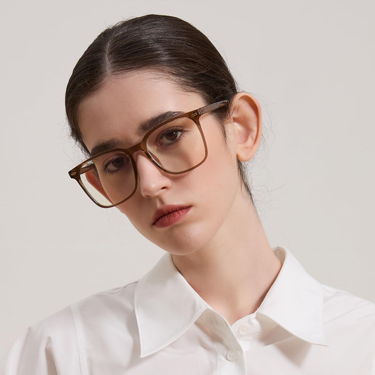 MACJERO Oversized Square Blue Light Blocking Glasses for Women Men, Anti-Fatigue Computer Monitor Gaming Glasses Reduce Eye Strain(Brown)
