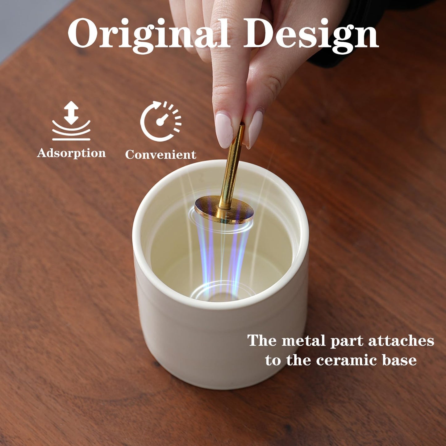 CEREMONY Incense Holder, Ceramic Incense Holder for Sticks with Glass Ash Catcher, Anti-ash Incense Burner with 20 Incense Sticks and a Ash Brush for Meditation Yoga Spa Room Decor