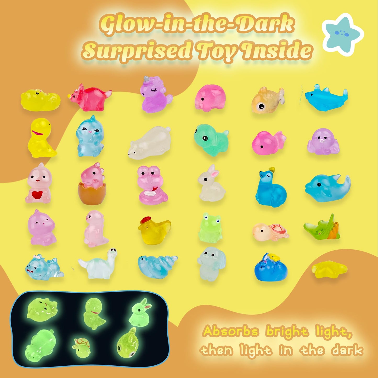 Yekery Bath Bombs for Kids with Toy Inside, 30 PCS Natrual and Organic Bubble Bath Bombs with Glow-in-The-Dark Surprise Inside, Perfect Handmade Birthday, Party, for Boys and Girls.