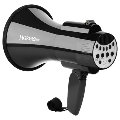 MGROLX MMGROLX 30w Megaphone Bullhorn | Loud Speaker w/ 6 Different Sound Effects | Built-in Bluetooth Mode, Siren and Recording | Voice Changer Function for Outdoor Sports, Party, Kids(Black)