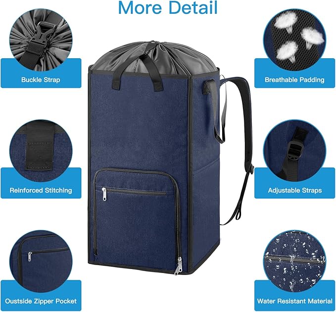 Bukere Laundry Basket, Laundry Backpack Bag