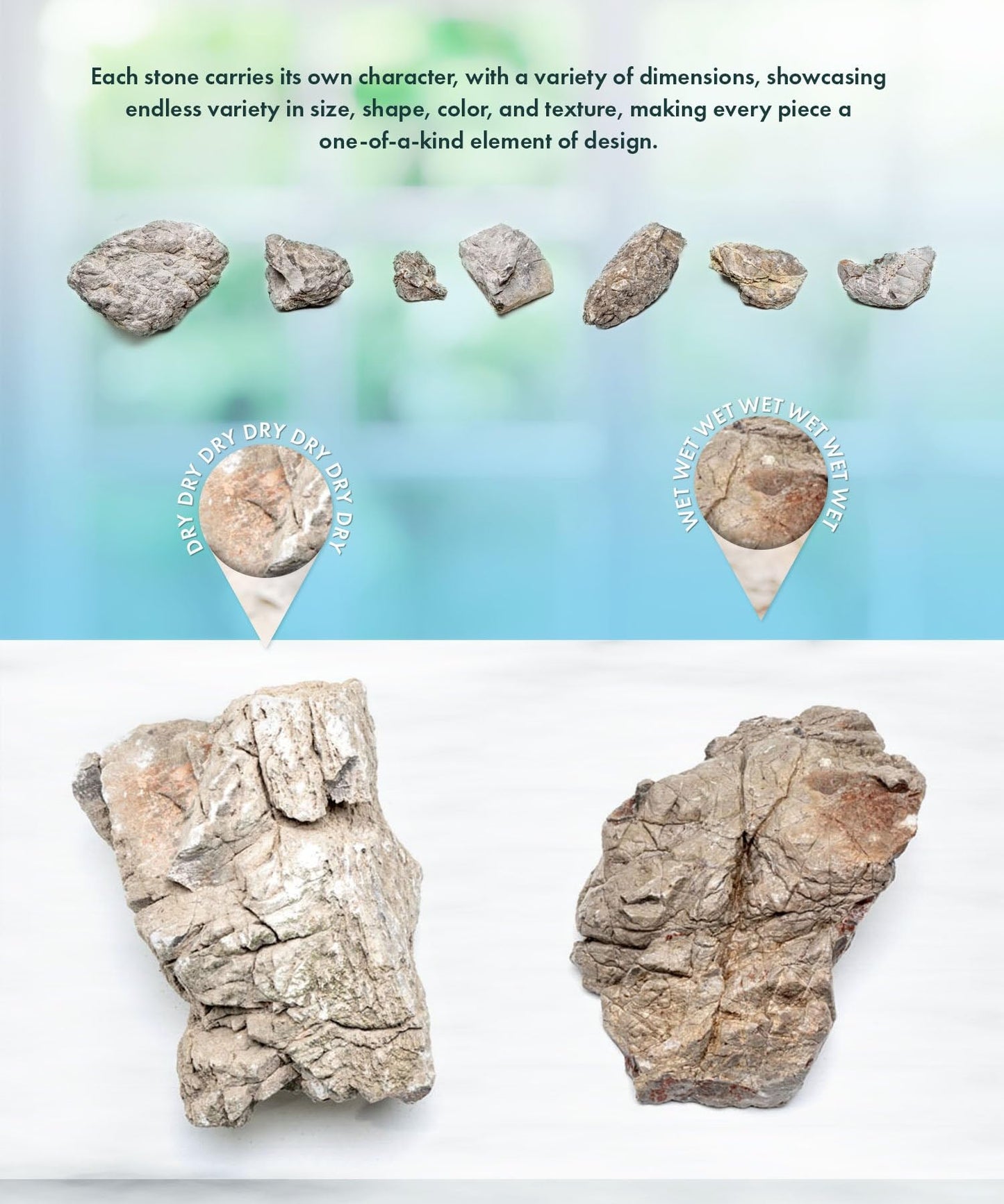 SubstrateSource Natural Aquarium Stones - Light Brown with Gray, Dimples & Craters, Decorative Aquascaping Rocks, Epiphytic Plants, Shrimp, Betta Fish Tank & Reptile Enclosure - Elephant Skin, 5 LB