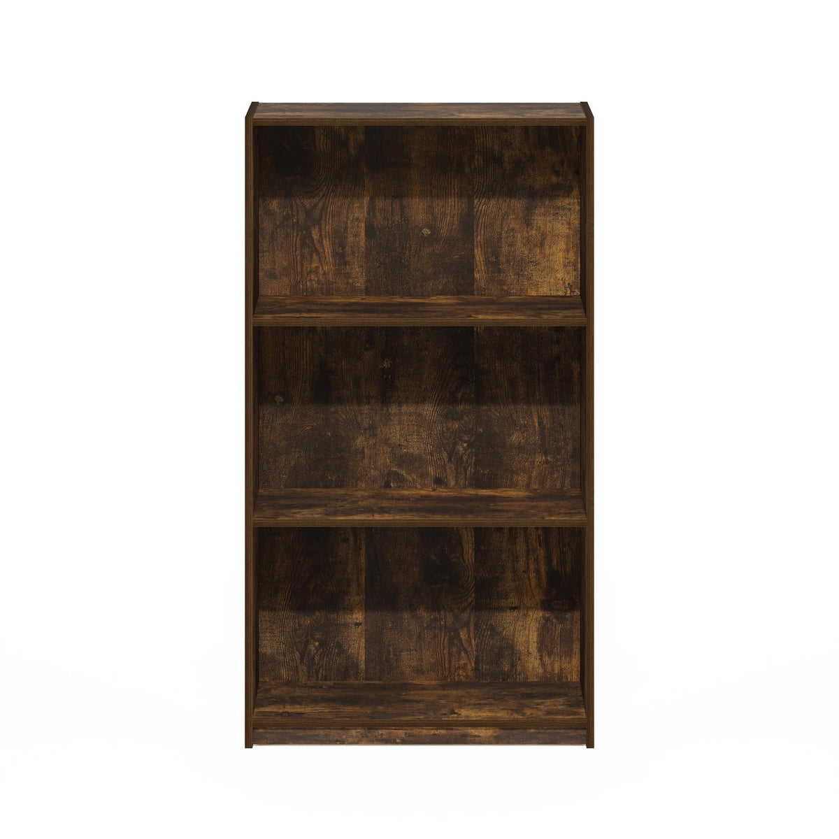 Furinno Basic Book Shelf, 3-Tier Modern Bookshelf, Bookcase with Open Shelves, 9.3 x 21.8 x 39.5, for Living Room, Bedroom, Home Office, Amber Pine