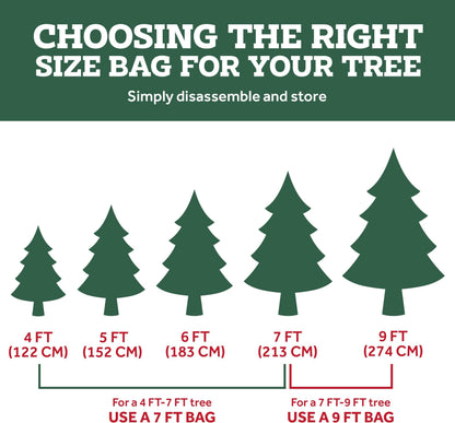 Zober Large Christmas Tree Storage Bag - Fits 9 Ft Artificial Trees - Plastic, Waterproof Christmas Tree Bag For Storage Box For Xmas - Strong, Durable Handles - Label Card Slot - Black