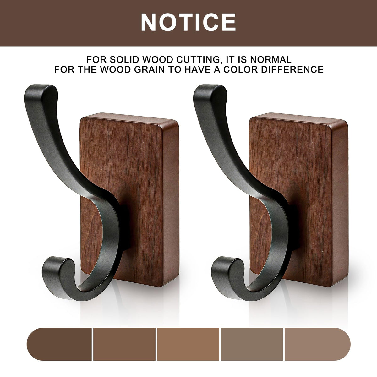 MIWSDCX Wooden Wall Coat Hooks, 4 Pack Coats, Towels, Keys Country-Style Heavy-Duty Towel Hook,Wall-Mounted Hooks, Hooks Suitable for Bedroom, Entrance, Bathroom, Doorway，Hooks Wall Mounted