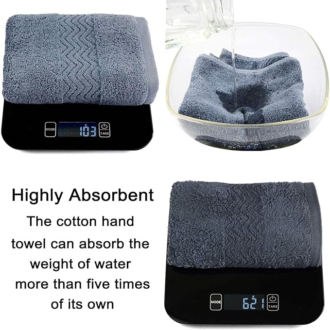 Cleanbear 100% Cotton Hand Towels, Highly Absorbent, 13 x 28 Inches