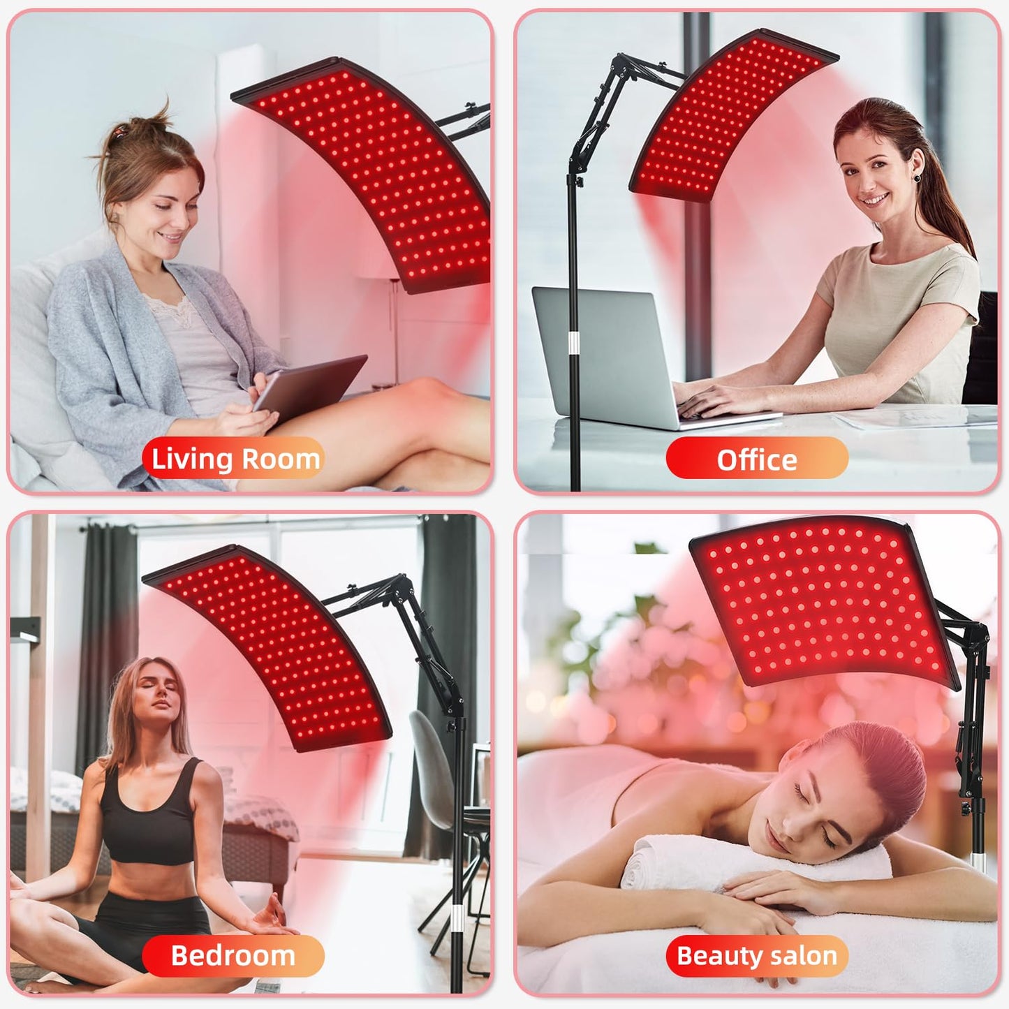 Viconor Red Light Therapy for Face and Body, Red Infrared Light Therapy Lamp with Stand Led 660nm & 850nm Infrared Light Device for Body