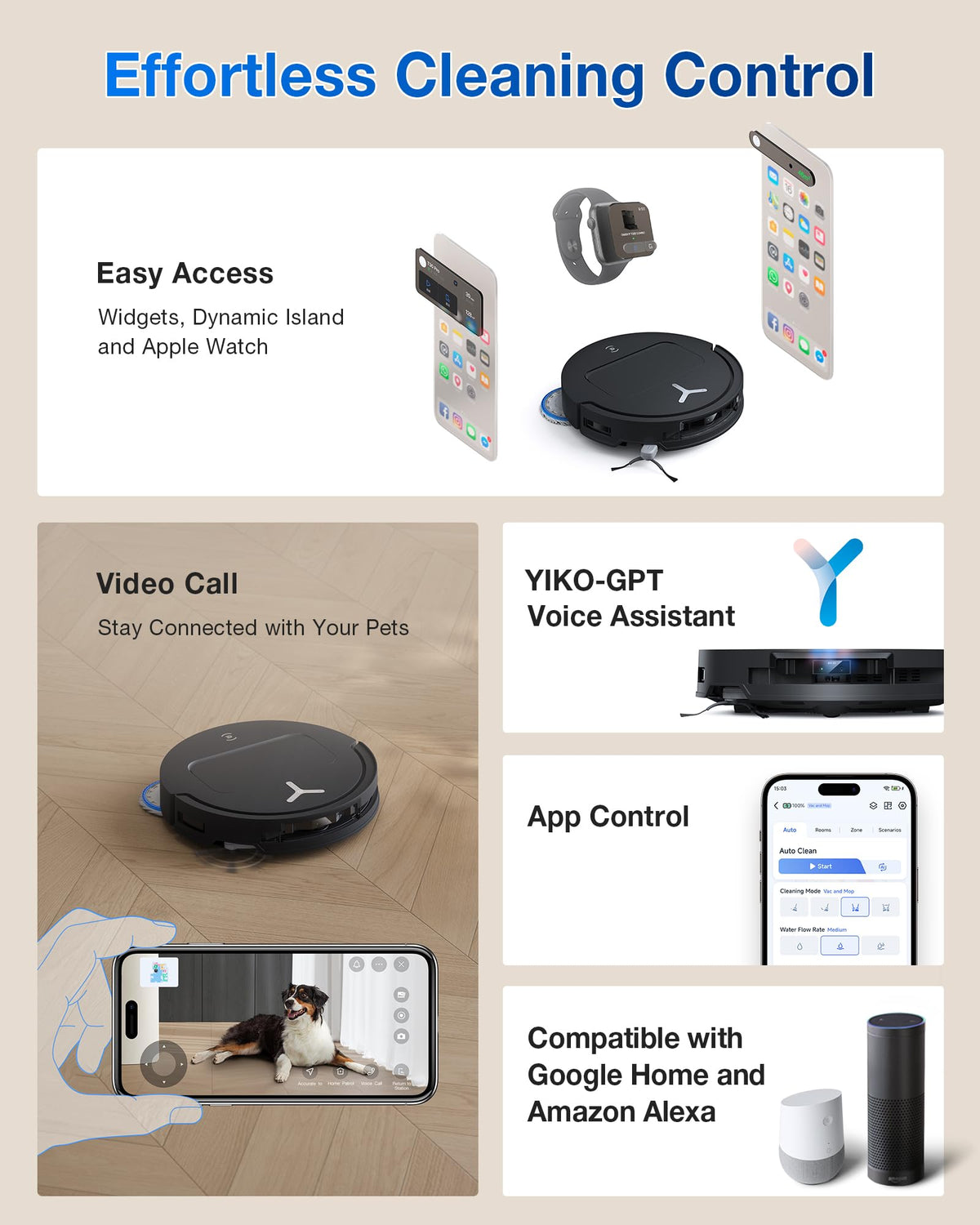 ECOVACS DEEBOT T50 PRO Omni Robot Vacuum and Mop, 3.19” Ultra-Slim, 15,000Pa Suction, ZeroTangle 2.0, TruEdge Edge Cleaning, AIVI 3D Obstacle Avoidance, Auto Mop Wash & Dry, Self-Emptying