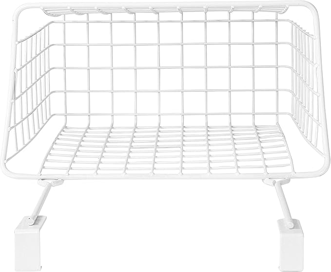 Spectrum Large Over Cabinet Door Organizer White Wire Storage Basket