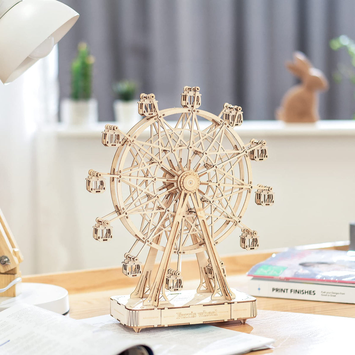 Rowood 3D Wooden Puzzle for Adults, DIY Miniature Dollhouse Kits, Homey Kitchen Bundle Ferris Wheel, Birthday