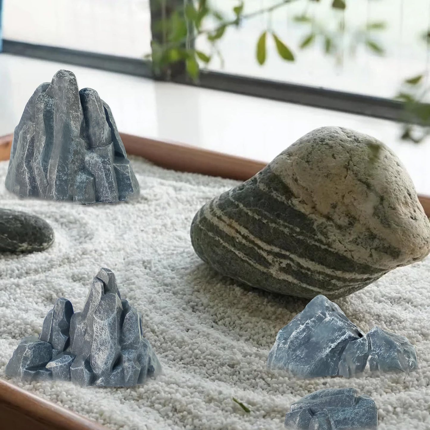 Warmtree 10 Pcs Simulation Rockery Diorama Rocks Stone for Diorama Supplies Miniature Terrain Fairy Garden Zen Garden Accessories Terrarium Decor Tank Aquarium Decoration (Grey)