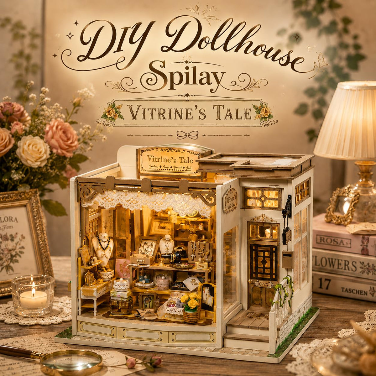 Spilay DIY Miniature House Kit for Adults, Miniature Dollhouse Kit