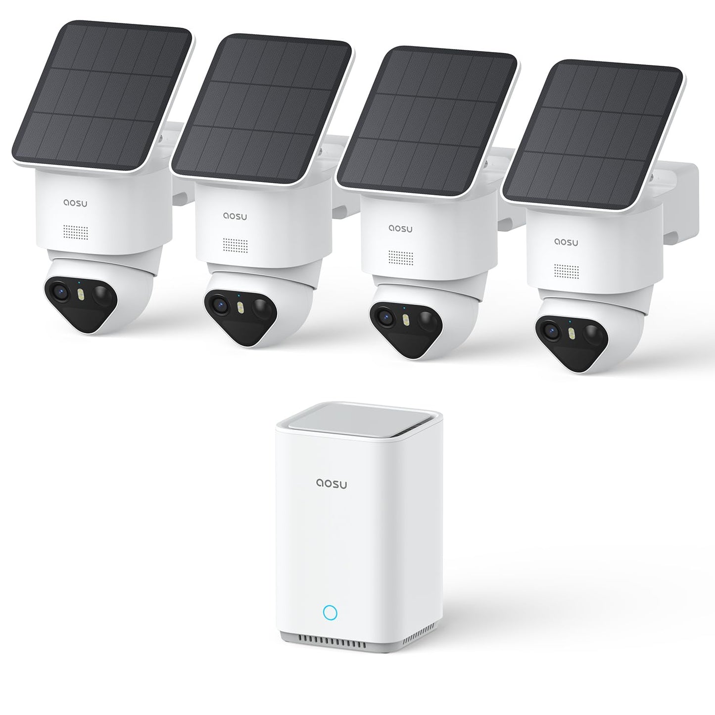 aosu T2 Ultra 4K Security Cameras Wireless Outdoor, 4 Cam Kit, Smart Home Security System with TrueColor Night Vision, AI Recognition & 360° Motion Tracking, Solar Power, Expandable 1TB Local Storage