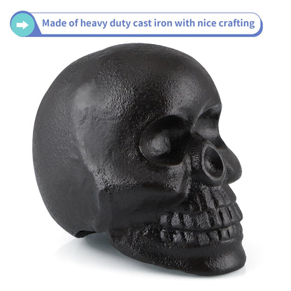 MOLIGOU Skull Statue, Human Skull Sculpture Halloween Decor, Cast Iron Collectible Skull Figurine