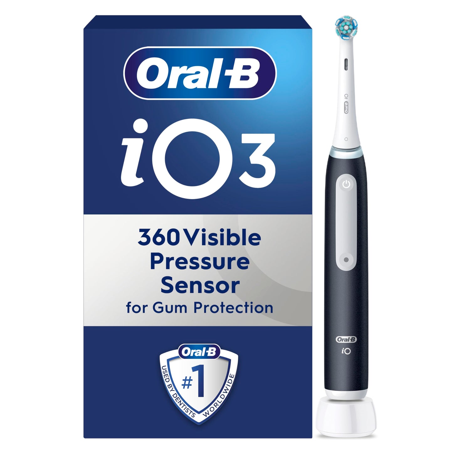 Oral-B iO3 Electric Toothbrushes Adults, Oral B Electric Toothbrush, Gifts for him or her, 1 Toothbrush Head, 3 Modes With Teeth Whitening, Electric Toothbrush, 2 Pin UK Plug, Black