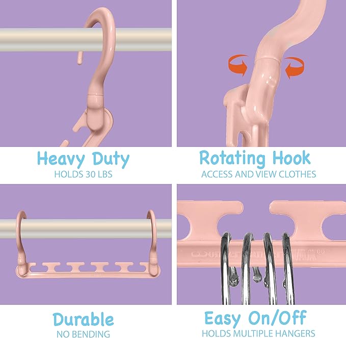 Wonder Hanger Max 10-Pack Space Saving Hangers, Reinforced Hooks Swivels 360°