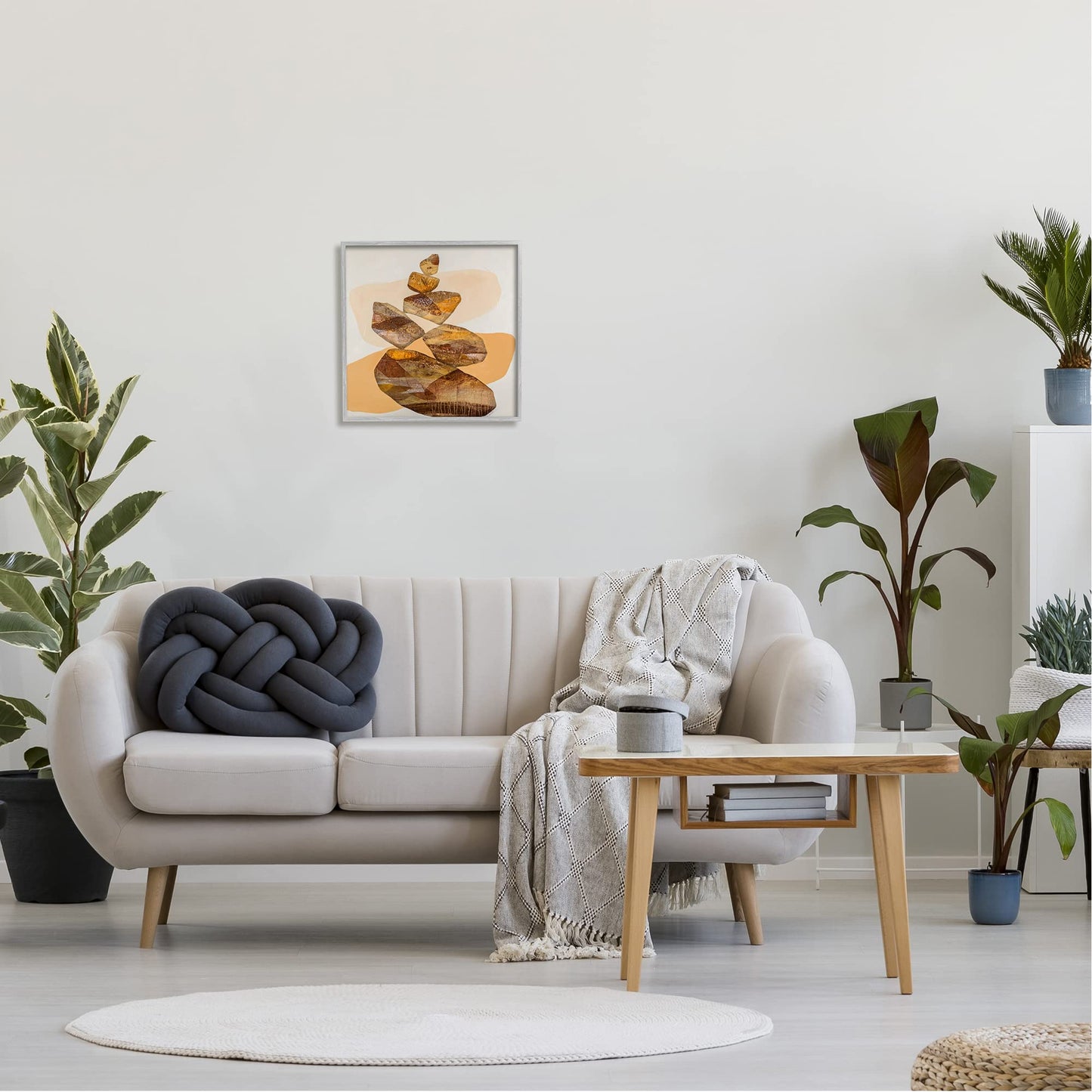 Stupell Industries Modern Natural Stacked Zen Rocks Framed Giclee Art, Design by Ruth Fromstein