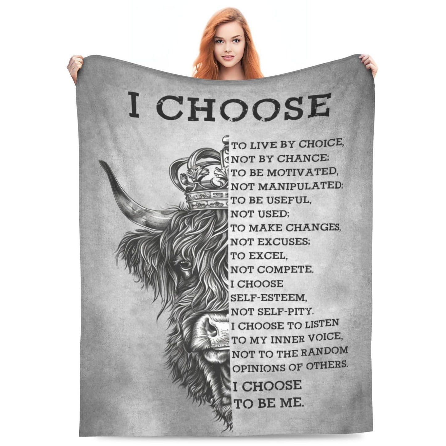 Uphomart Highland Cow Blanket Cow Throw Blanket Cozy Fleece Flannel Bedding Black and White Highland Cow Gifts for Women Men Boys Girls Adults Lovers Stuff Plush for Couch Sofa Bed Room Decor 40"X50"