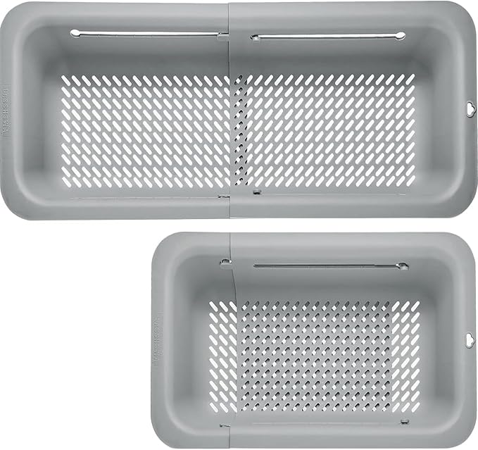 LASSHSWA Collapsible Colander for Kitchen, Over the Sink Strainer Basket for
