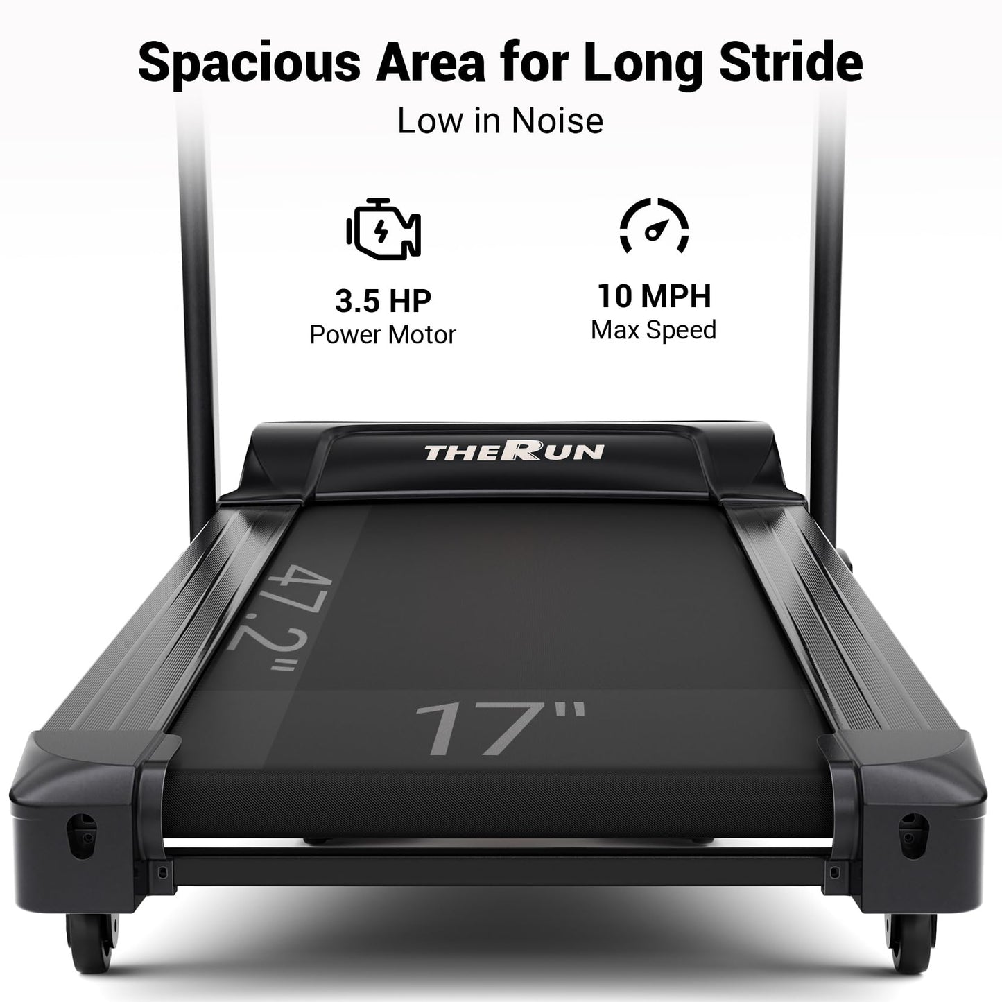 THERUN Incline Treadmill, Treadmill for Running and Walking, 300 lbs Weight Capacity Folding Treadmill with 0-15% Auto Incline, Wide Belt, 3.5HP, App, Heart Rate