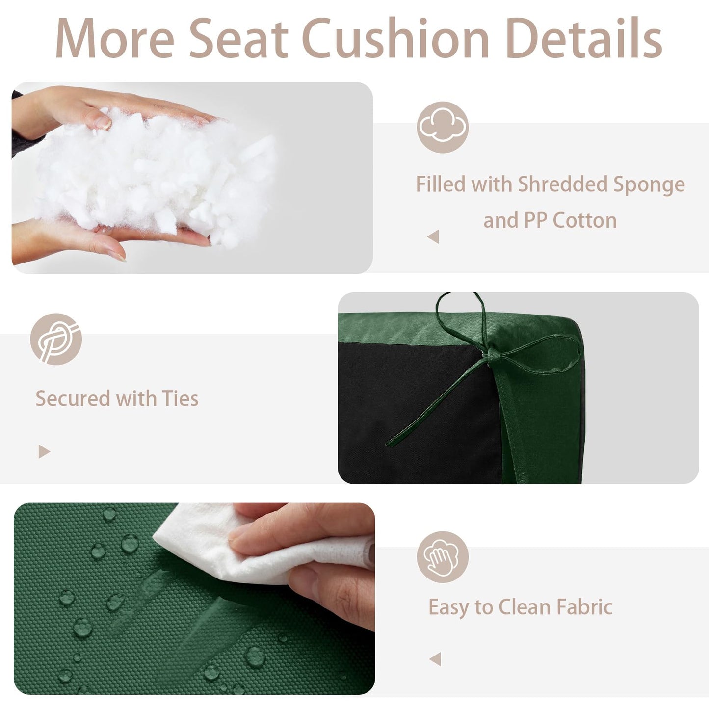 Kerkrot Porch Swing Cushions, Waterproof & Fade Resistant Outdoor Swing Cushion 55 Inch, Swing Cushions 3 Seater Replacement for Outdoor Furniture, Patio, Garden (Green, 55 x 40 inch)