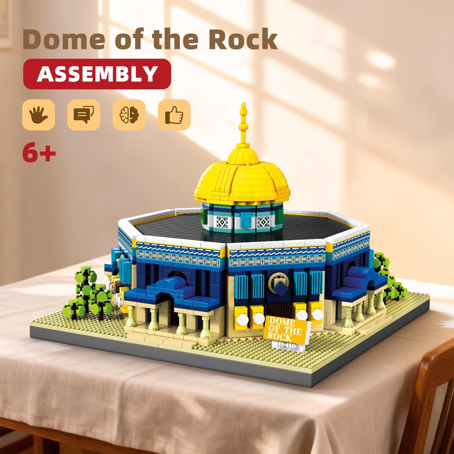 LQPFBSM Dome of The Rock Building Blocks Sets Islamic Architecture Building Kits World Famous Landmark Model Toys Eid Gifts for Muslim Adults Kids 983PCS
