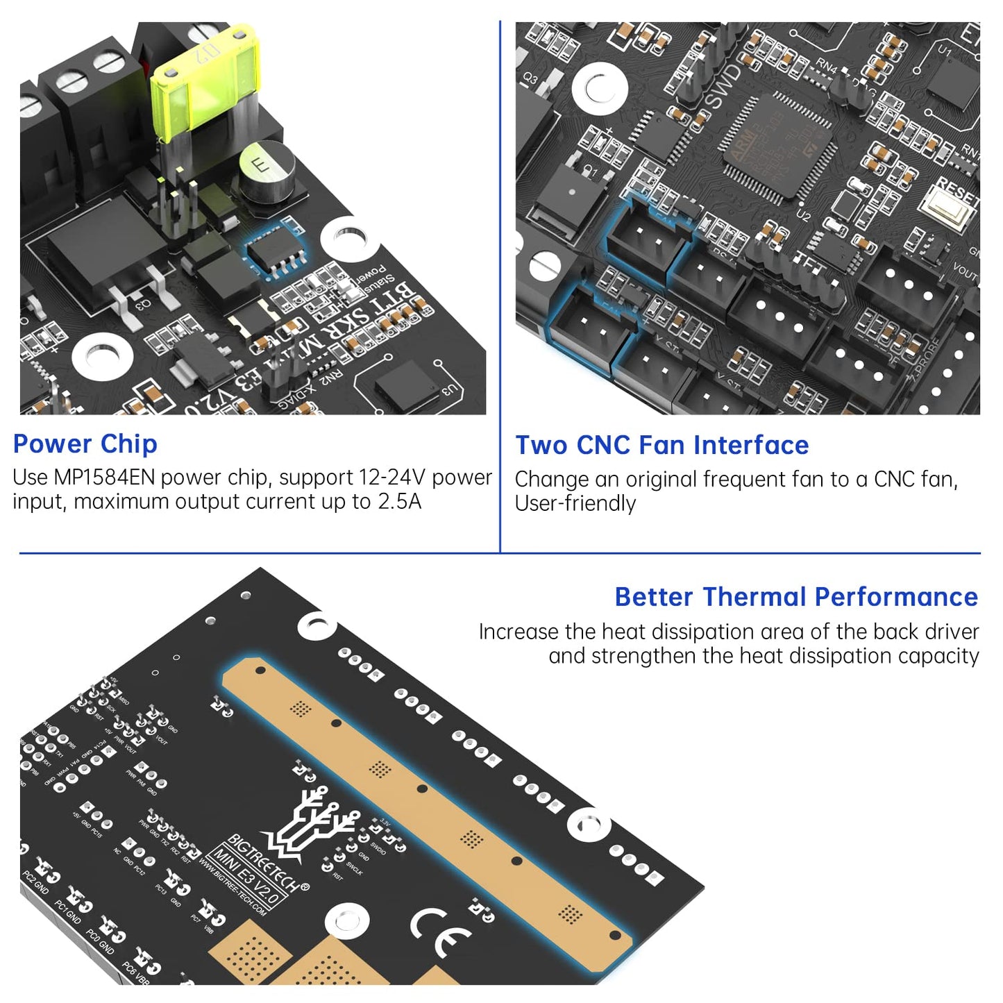 BIGTREETECH SKR Mini E3 V2.0 Control Board 3D Printer Upgrade 32Bit Silent Motherboard Integrated with TMC2209