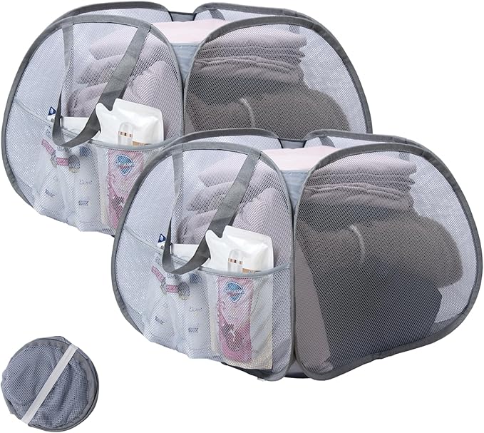 Collapsible Laundry Basket, 90L Foldable Pop Up Laundry Hamper
