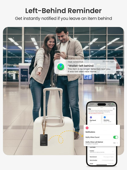 LOXP Wallet Tracker Card – Works with Apple Find My [Apple MFi Certified, iOS Only], Slim 1.65mm Bluetooth Item Finder, IP68 Waterproof, Wireless Rechargeable GPS Locator for Wallet, Keys & Luggage
