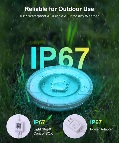Fussion 300ft Permanent Outdoor Lights for House, 2025 Smart RGB LED Outside Lights with APP Remote Control, IP67 Waterproof Eternity Eaves Lighting for Christmas, Halloween, Holiday, Party, Daily