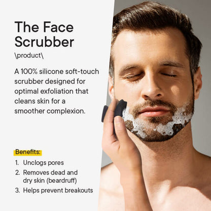 VWMYQ Face Scrubber, Silicone Face Scrubber for Men Facial Cleansing Brush Silicone Face Wash Brush Manual Waterproof Cleansing Skin Care Face Brushes for Exfoliating- Black