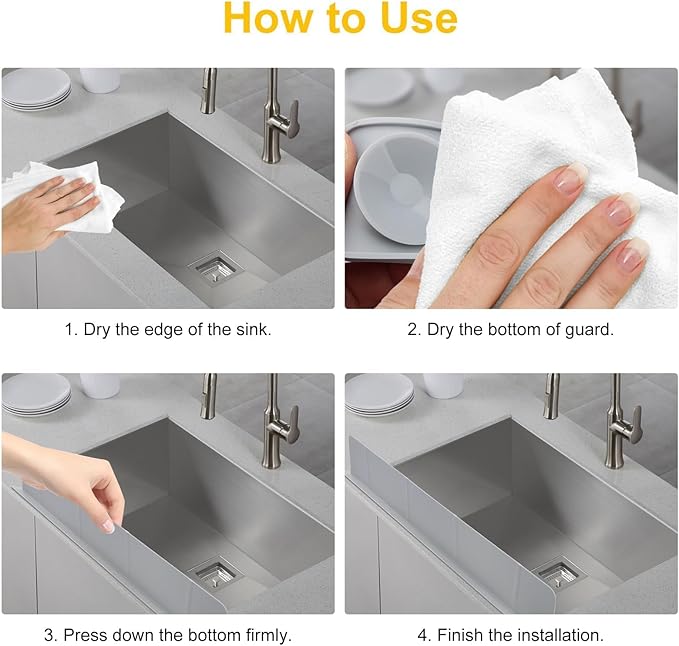 EEEKit Silicone Kitchen Sink Splash Guard, Sink Splash Protector