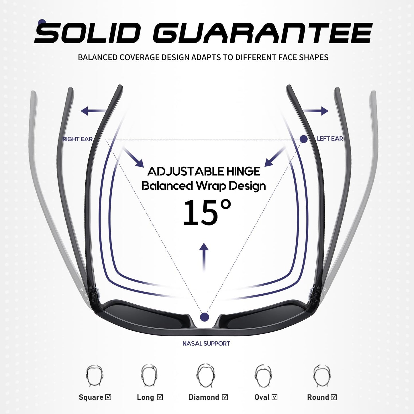Square Polarized Sunglasses for Men and Women Lightweight Frame Sun Glasses with UV Protection