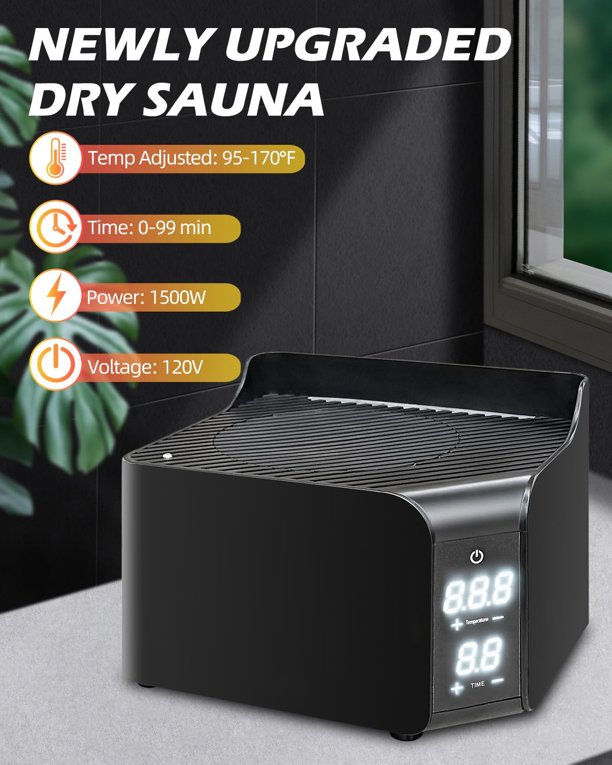 amocane 2 Person Portable Infrared Sauna, Dry Wind Sauna with 660nm Red Light Therapy, Full Body Sauna Spa for Home with 170℉ Temperature, 99 Mins Timer, 2 Large Chairs