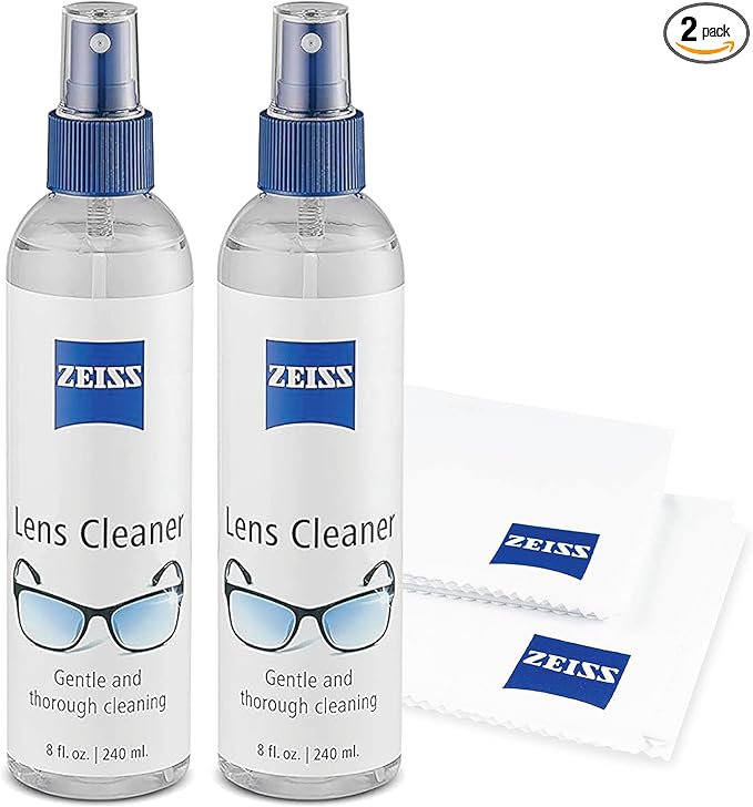 ZEISS Lens Care Pack – 2x 8oz Streak-Free Lens Spray and Microfiber Cloths