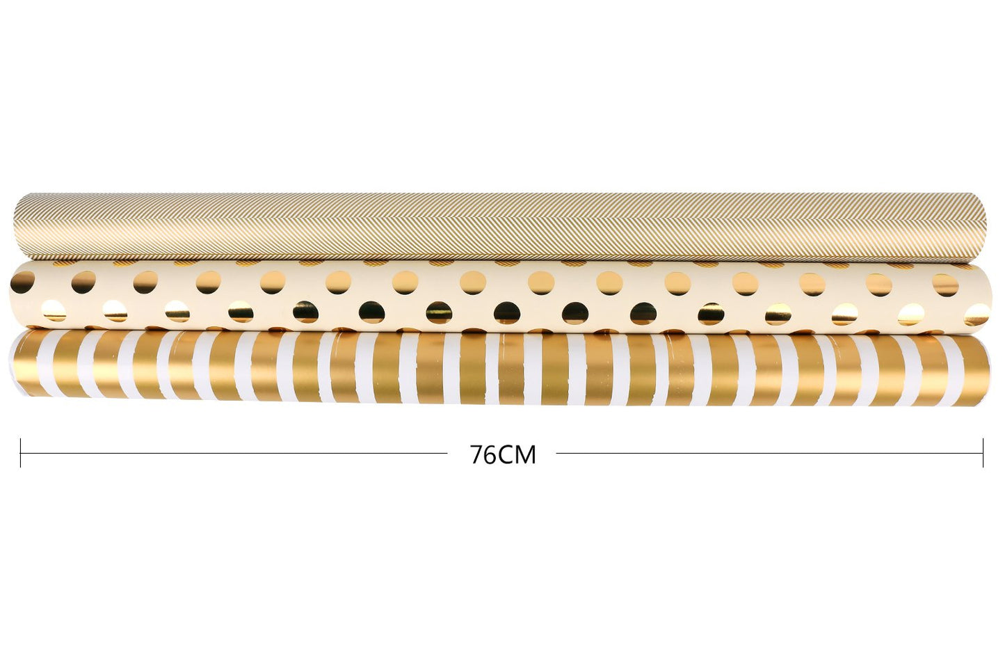 WRAPAHOLIC 30 Inch Gold Wrapping Paper Roll - Jumbo Roll Gold Gift Wrapping Paper for Christmas, Birthday, Holiday, Wedding, Baby Shower - 3 Rolls - 30 inch x 120 inch Per Roll