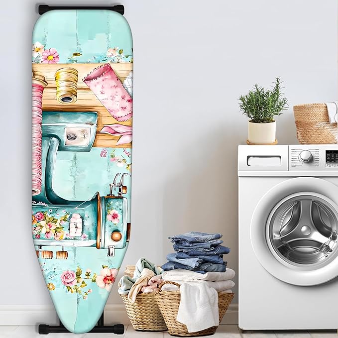 Nuxovilar Floral Sewing Machine Pattern Ironing Board Cover, 15×54 inch