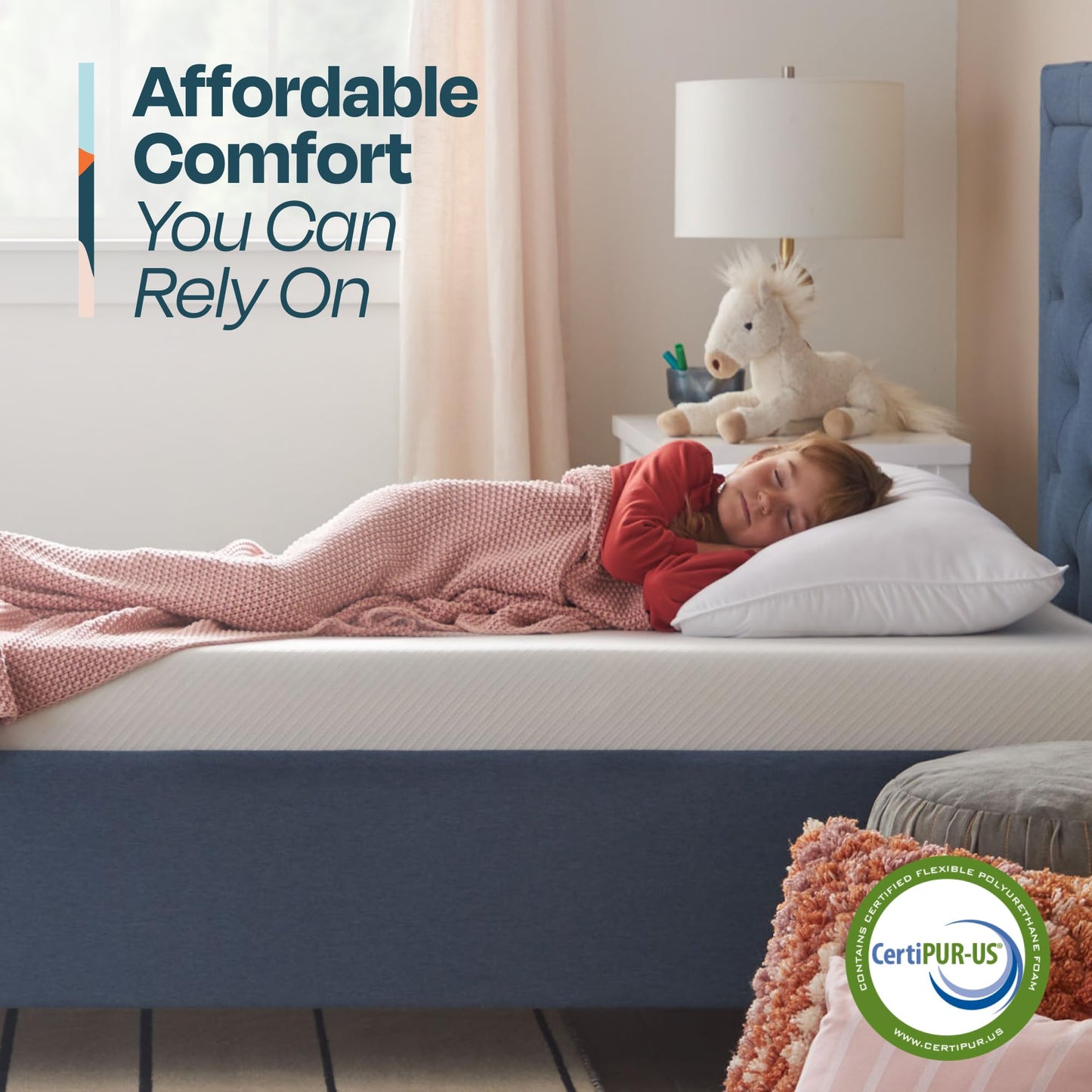 Linenspa 5 Inch Gel Infused Memory Foam Mattress - Queen Size - Firm - Low Profile Bed - Mattress in a Box - Youth or Kids Bed - Guest Bedroom - Pressure Relieving and Breathable - CertiPur Certified