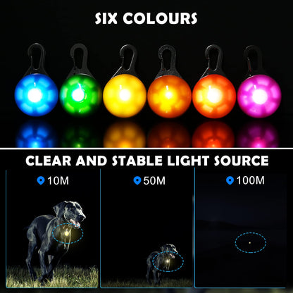 Faburo 6 PCS Clip on Dog Collar LED Lights,Dog Collar Safety Night Walking LED Lights,included 6 pcs Battery(Water Resistent)
