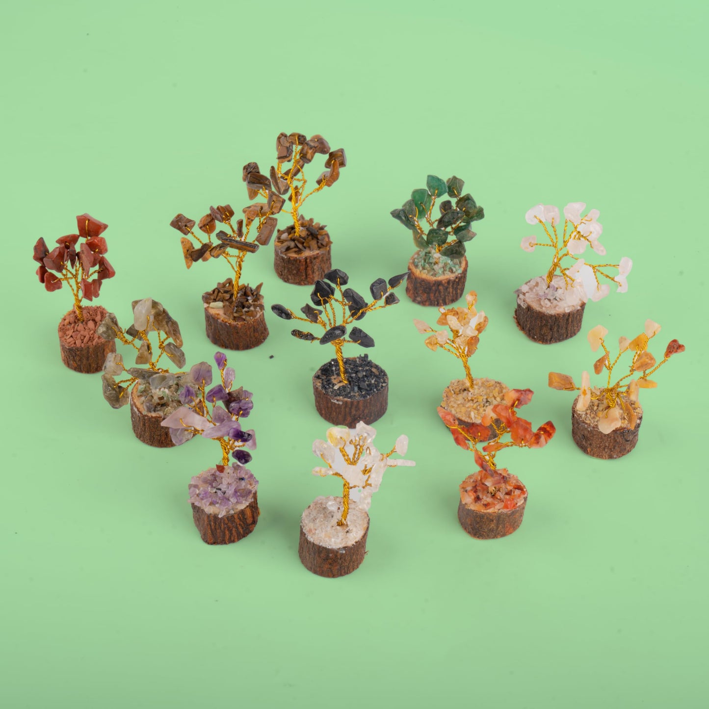 Gemstone Tree Crystal Decorative Handmade Miniture Pedh for Fengshui Vaastu Home Office and Gifting (Crystal Tree)