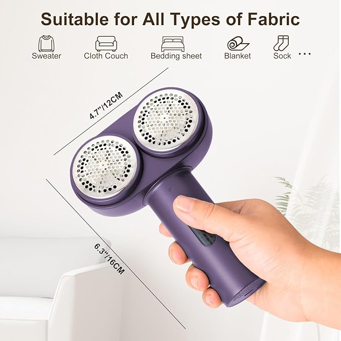 Fabric Shaver, Handzee Electric Lint Shaver, Dual Motor Sweater Shaver
