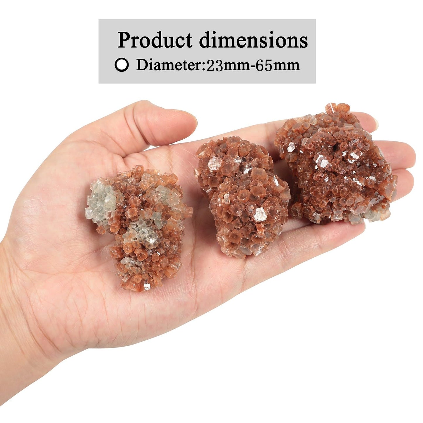 Sportmusies Natural Aragonite Cluster Mineral Specimen for Home Office Decoration Collection, Raw Crystal Reiki Healing Meditation Yoga, 0.9-2.55 inches