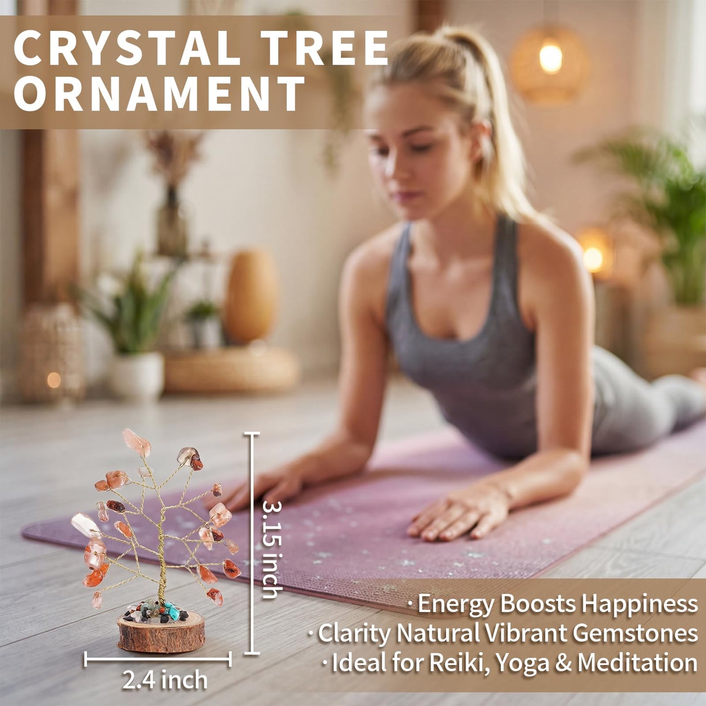 Get Well Soon Gifts Baskets for Women, Thinking of You Gift Comfort Gifts with Healing Crystals Tree, Sympathy Gift Feel Better After Surgery Recovery Wellness Hug in a Box for Her Mom Friends, Beige