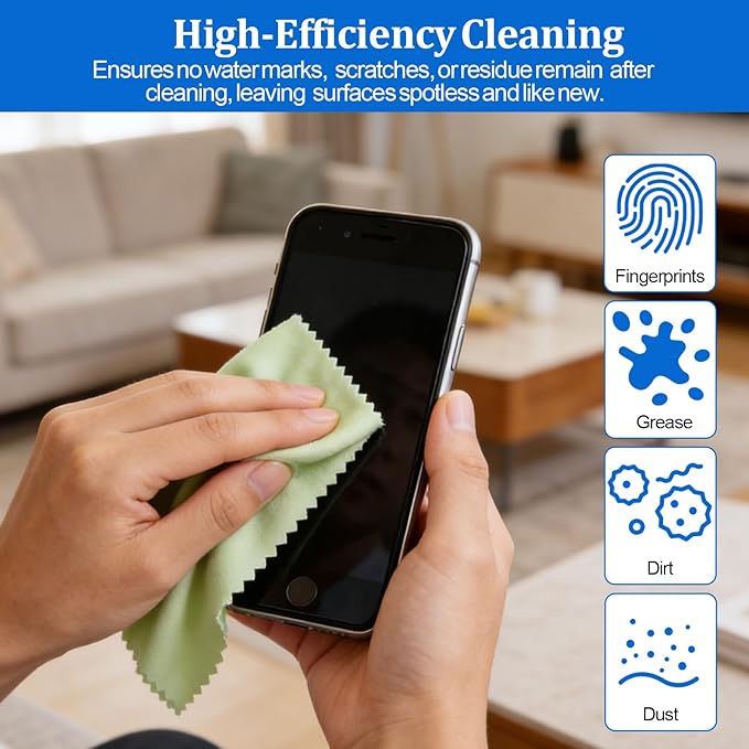 21 Pack Glasses Cleaning Cloths, Premium Ultra-Soft Lens Wipes Cloth